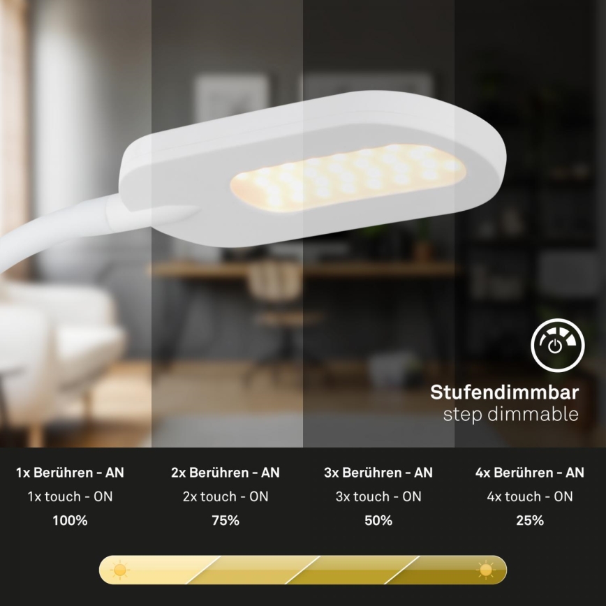 Briloner 2177016 - Candeeiro de parede flexível LED regulável LED/6W/230V branco