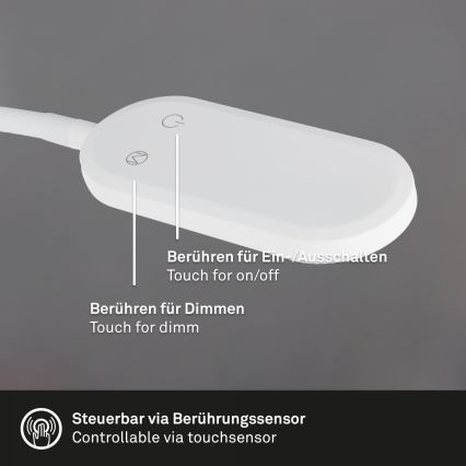 Briloner 2177016 - Candeeiro de parede flexível LED regulável LED/6W/230V branco