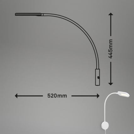 Briloner 2177016 - Candeeiro de parede flexível LED regulável LED/6W/230V branco