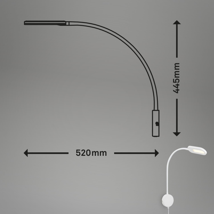Briloner 2177016 - Candeeiro de parede flexível LED regulável LED/6W/230V branco