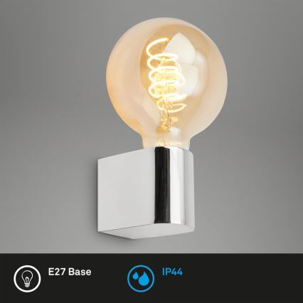 Briloner 2182-018 - Aplique de parede para casa de banho DONGA 1xE27/10W/230V IP44 cromado brilhante