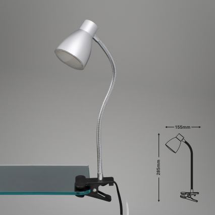 Briloner 2615-014P - Candeeiro com clipe LED GRIP LED/2,5W/230V prateado