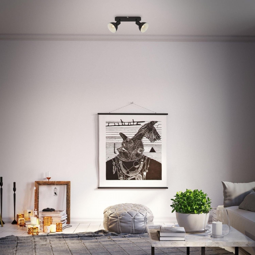 Briloner 2674-025 - Foco RETRO 2xE14/25W/230V preto