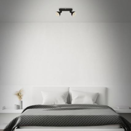 Briloner 2674-025 - Foco RETRO 2xE14/25W/230V preto