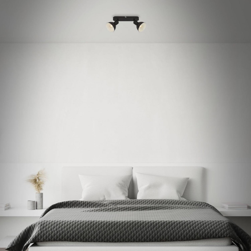 Briloner 2674-025 - Foco RETRO 2xE14/25W/230V preto