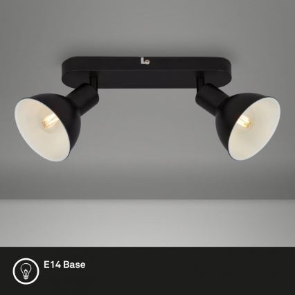 Briloner 2674-025 - Foco RETRO 2xE14/25W/230V preto