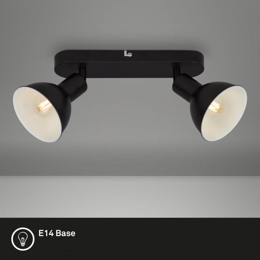 Briloner 2674-025 - Foco RETRO 2xE14/25W/230V preto