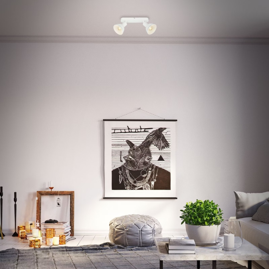 Briloner 2674-026 - Foco RETRO 2xE14/25W/230V branco