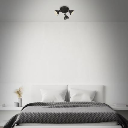 Briloner 2674-035 - Foco RETRO 3xE14/25W/230V preto