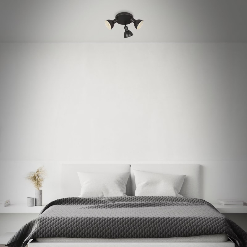 Briloner 2674-035 - Foco RETRO 3xE14/25W/230V preto