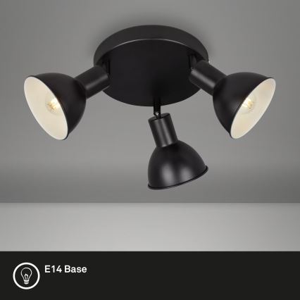 Briloner 2674-035 - Foco RETRO 3xE14/25W/230V preto