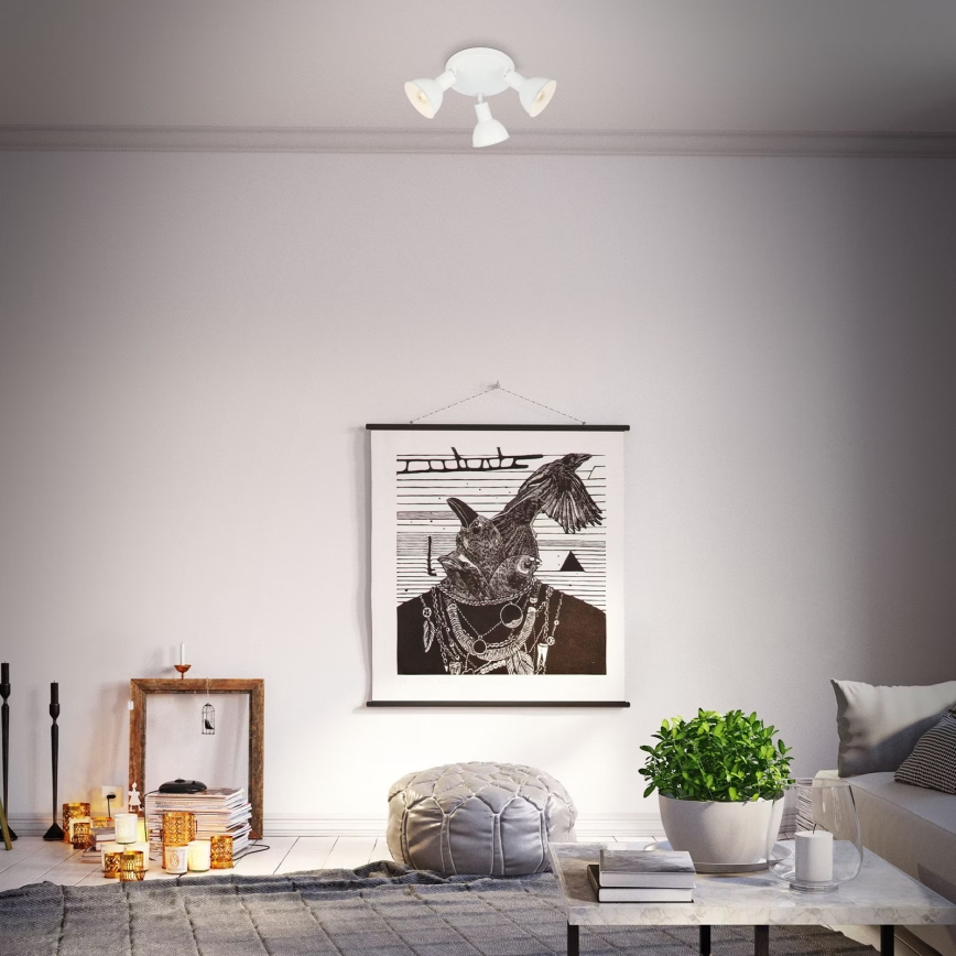 Briloner 2674-036 - Foco RETRO 3xE14/25W/230V branco