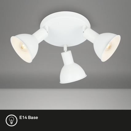 Briloner 2674-036 - Foco RETRO 3xE14/25W/230V branco