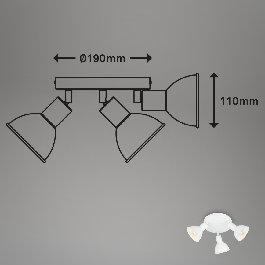 Briloner 2674-036 - Foco RETRO 3xE14/25W/230V branco