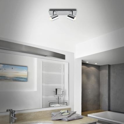 Briloner 2731-028 - Spot para casa de banho BANYO, 2xGU10/5W/230V, IP44, cromo brilhante
