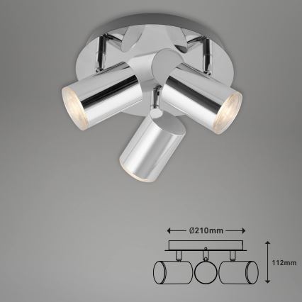Briloner 2731-038 - Candeeiro de focos CUP 3xGU10/5W/230V cromado brilhante