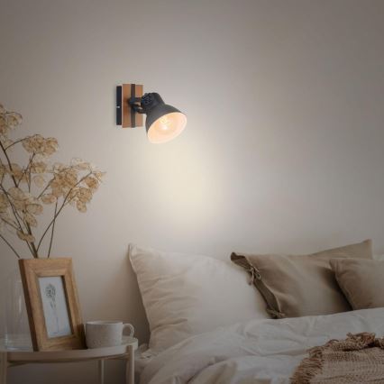 Briloner 2742-015 - Foco de parede RETRO 1xE27/25W/230V preto