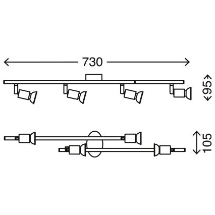 Briloner 2767-042 - Foco LED SIMPLE 4xGU10/3W/230V