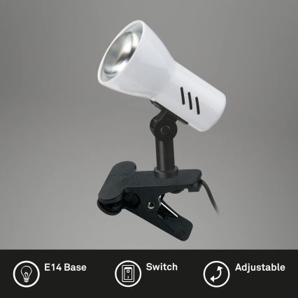 Briloner 2794/016P - Luminária com clipe 1xE14/40W/230V preto/branco