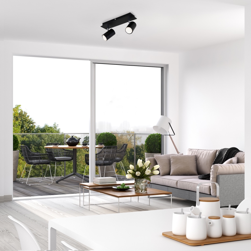 Briloner 2857-025 - Foco SPOT 2xGU10/40W/230V preto