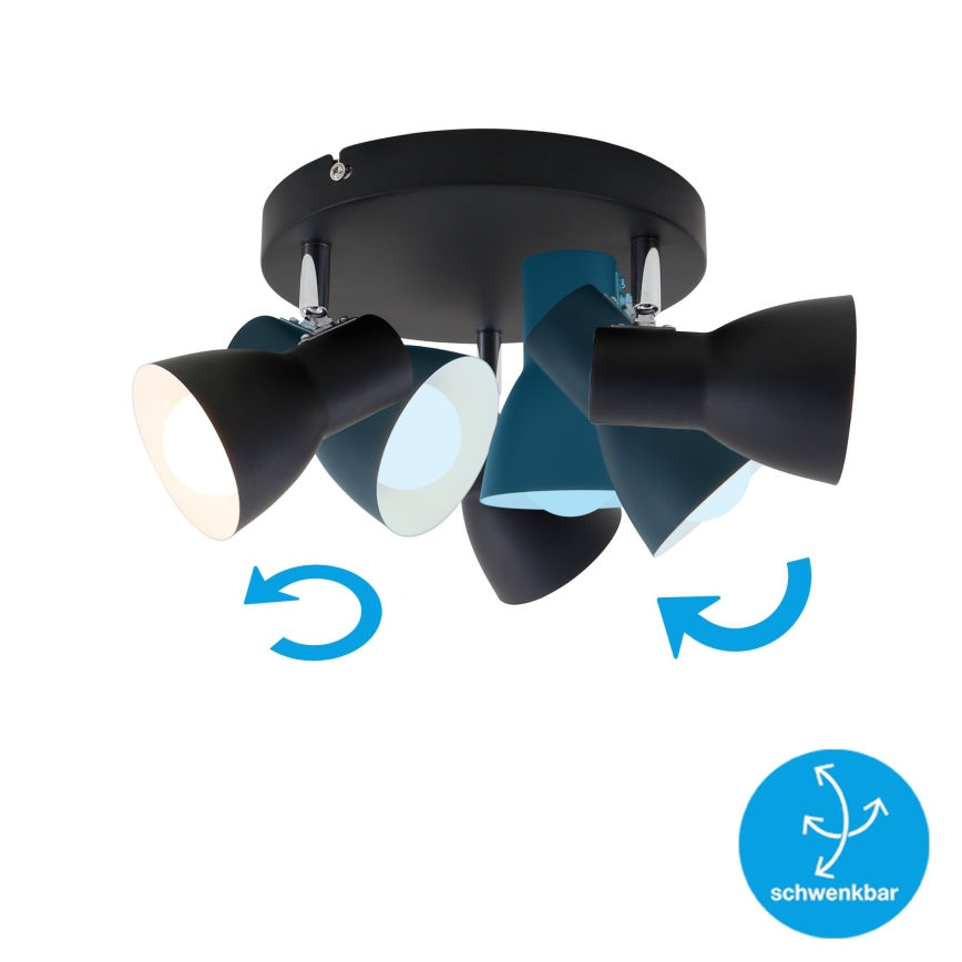Briloner 2860-035 - Luminária de focos CUP 3xE14/25W/230V preta