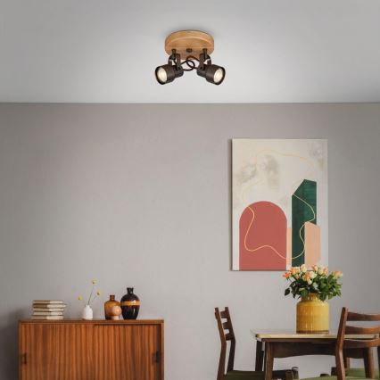 Briloner 2872-025R - Foco LED SPOTLIGHT 2xGU10/5W/230V castanho