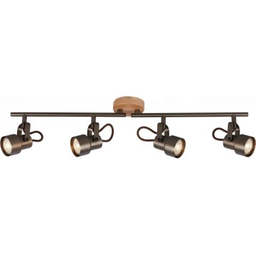 Briloner 2872-045 - Foco LED TAHUN 4xGU10/5W/230V 3000K castanho