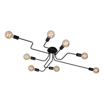 Briloner 2888-085 - Candeeiro integrado FARETTO 8xE27/60W/230V preto