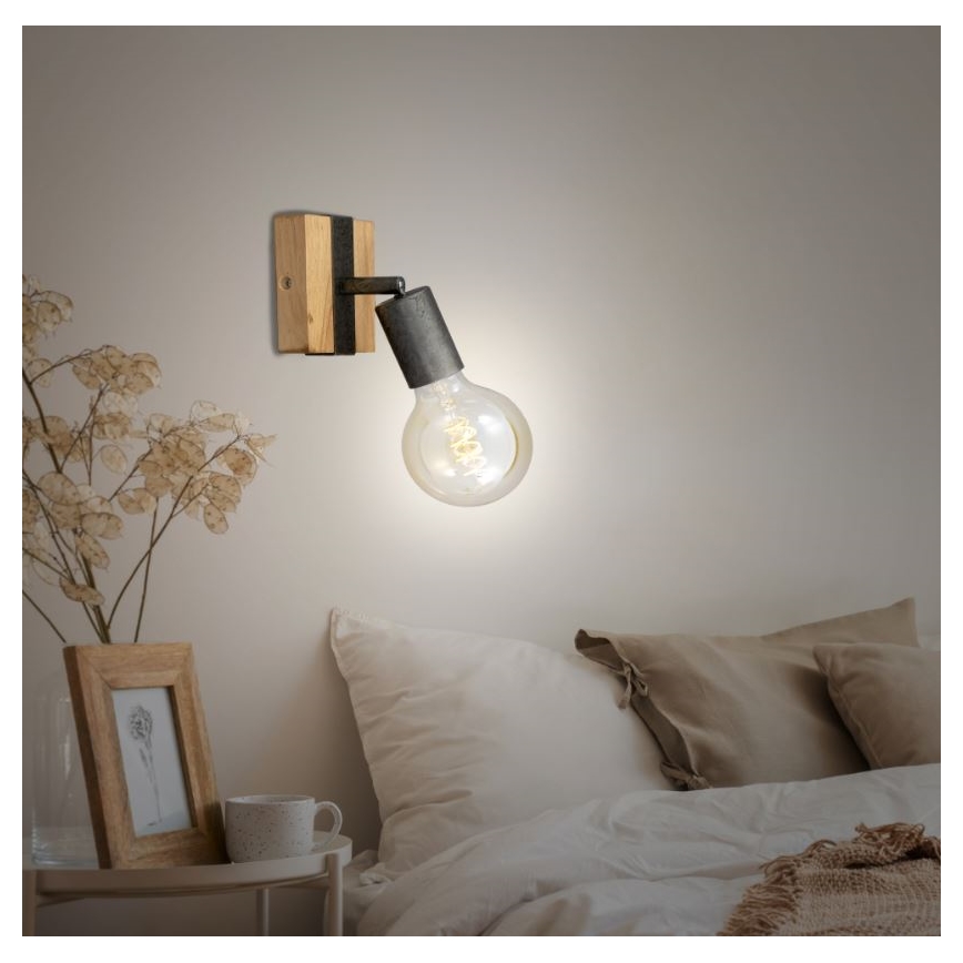 Briloner 2900-011 - Foco de parede WOOD BASIC 1xE27/25W/230V