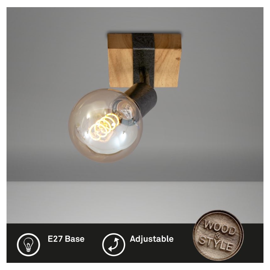 Briloner 2900-011 - Foco de parede WOOD BASIC 1xE27/25W/230V