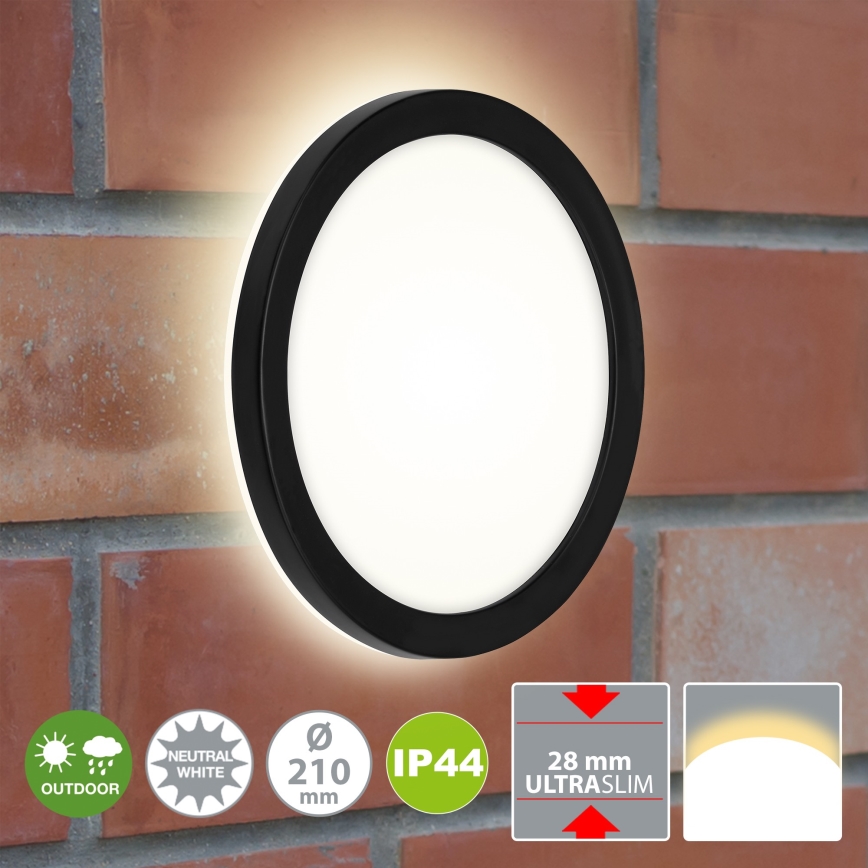 Briloner 3008-015 - Iluminação de teto LED LED/8W/230V diâmetro 21 cm preto IP44