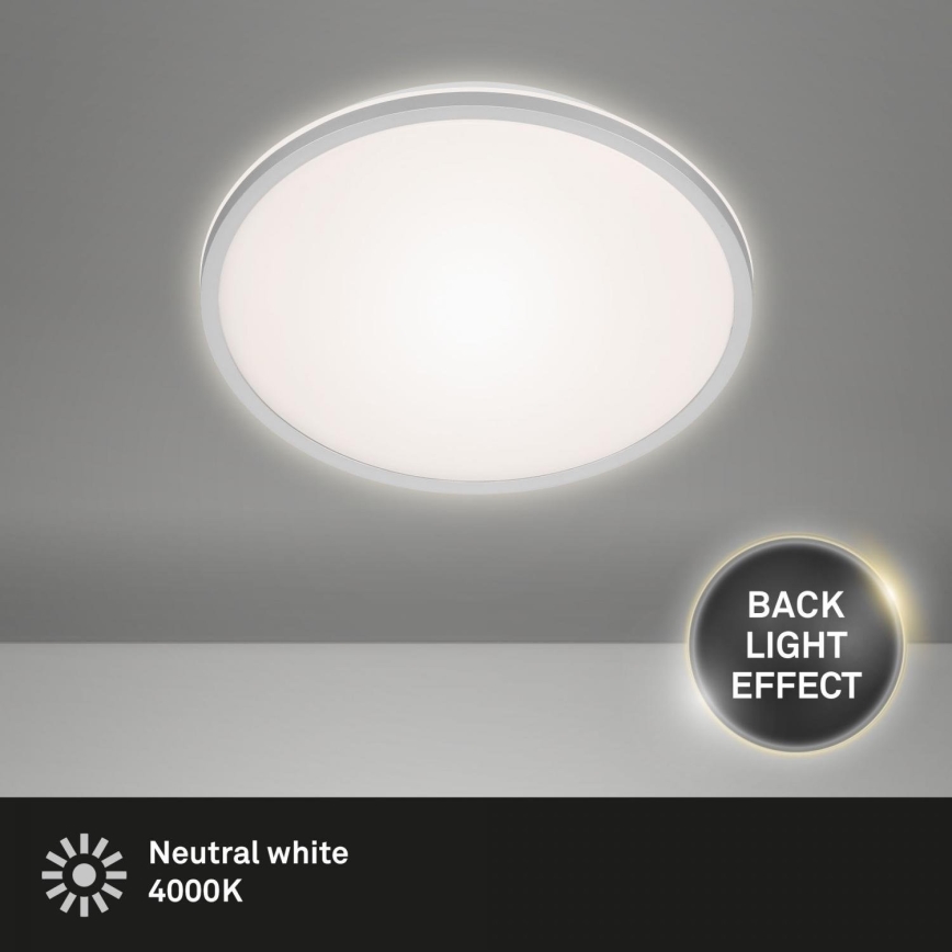 Briloner 3046-014 - Iluminação de teto LED LED/15W/230V 4000K diâmetro 28 cm prateado