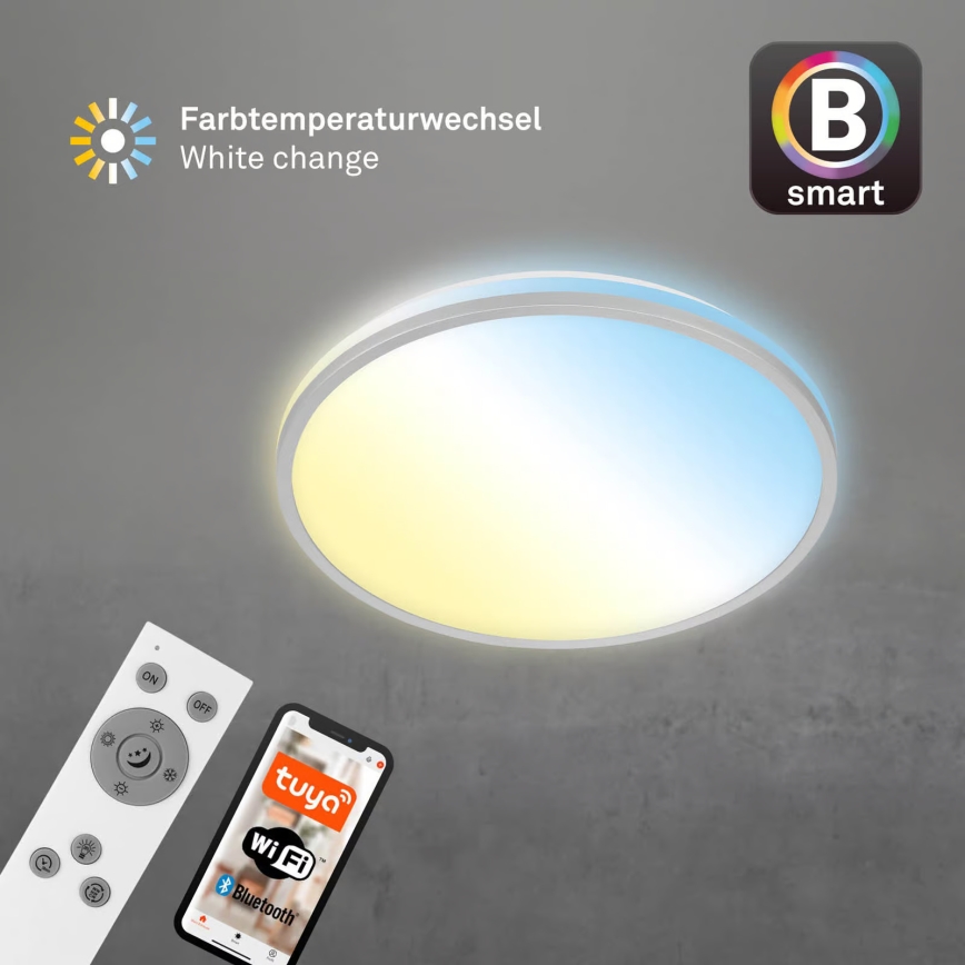 Briloner 3064-014 - Candeeiro de tecto LED regulável IVY LED/24W/230V Wi-Fi Tuya, diâmetro 33,3 cm + controlo remoto