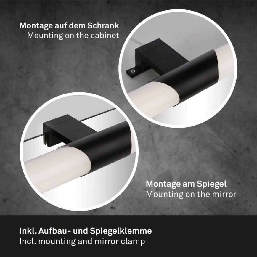 Briloner 3113-115 - Iluminação de espelho para casa de banho LED LED/12W/230V IP44 47 cm preto