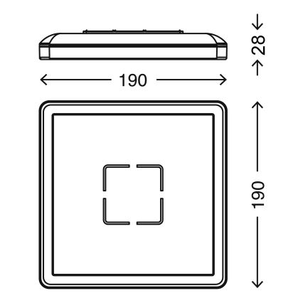Briloner 3174-014 - Iluminação de teto LED FREE LED/12W/230V 19x19 cm
