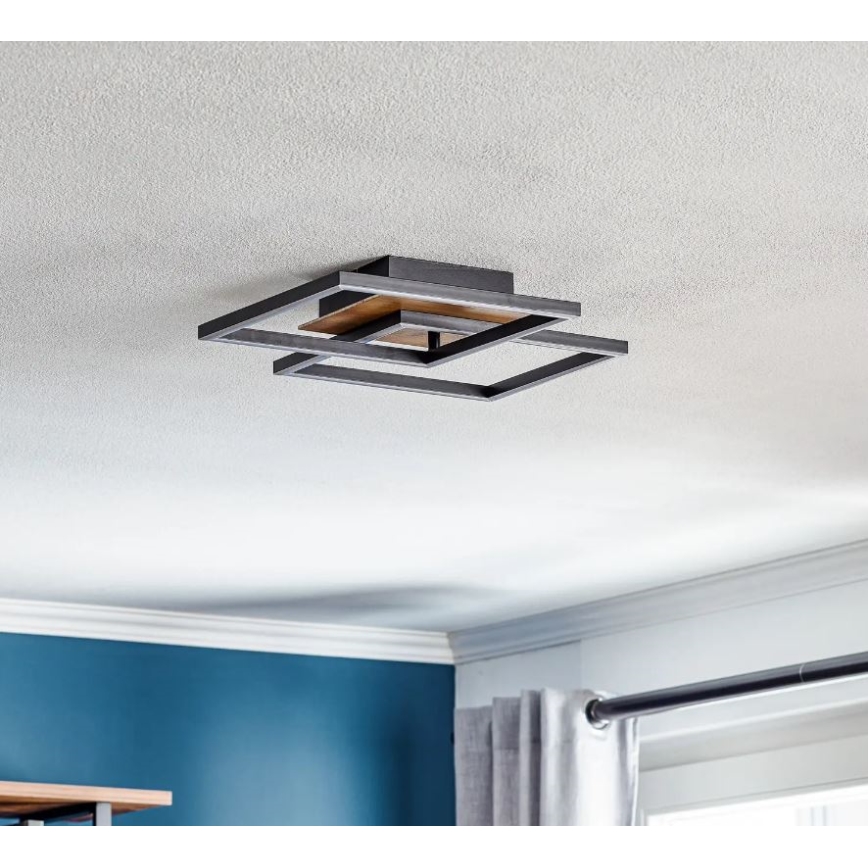 Briloner 3210-014 - Iluminação de teto LED com regulação FRAME 2xLED/11W/230V castanho