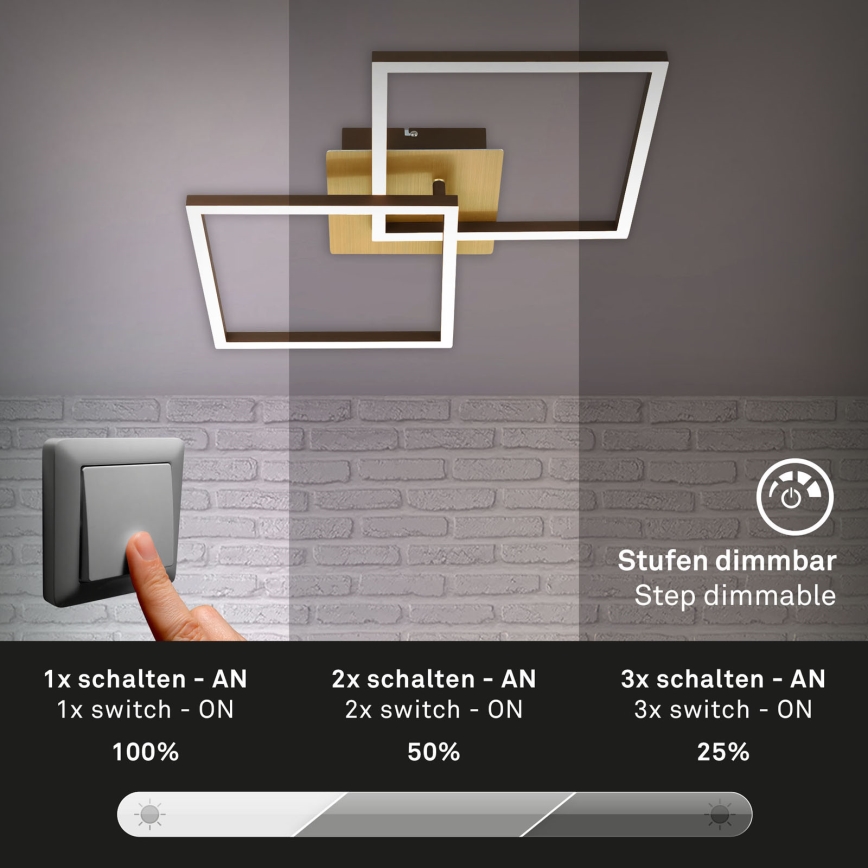 Briloner 3210-017 - Plafon LED dimmerizável FRAME 2xLED/11W/230V dourado