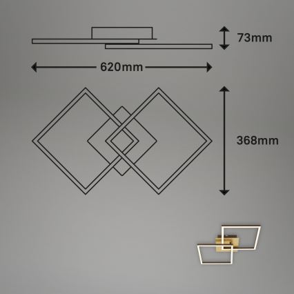 Briloner 3210-017 - Plafon LED dimmerizável FRAME 2xLED/11W/230V dourado