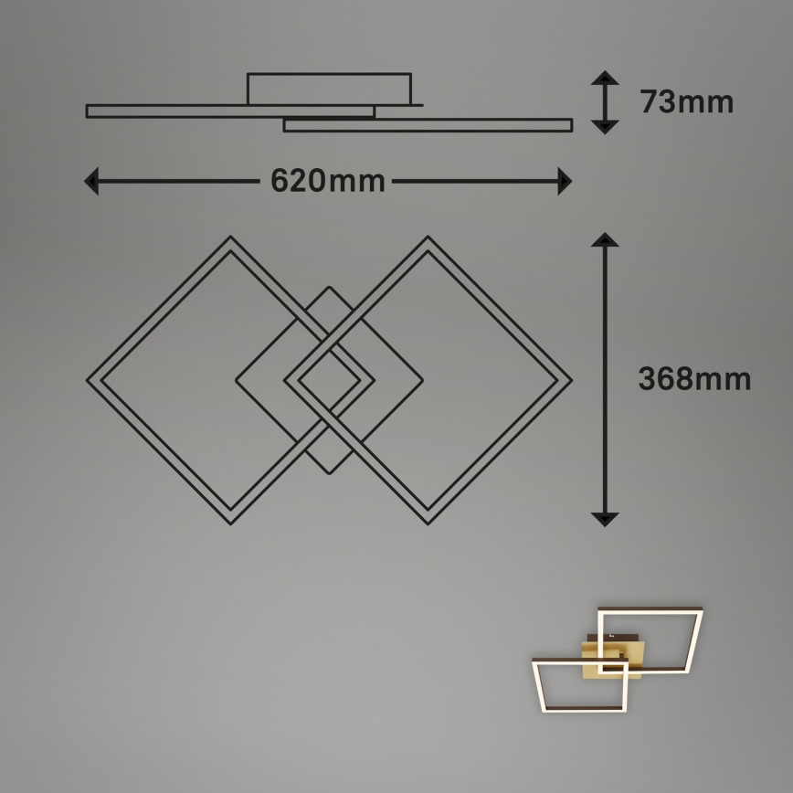 Briloner 3210-017 - Plafon LED dimmerizável FRAME 2xLED/11W/230V dourado