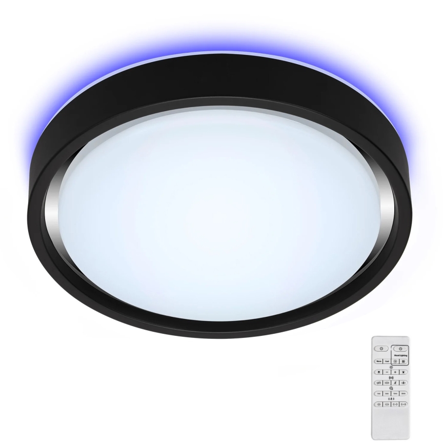 Briloner 3227-015 - Luminária de teto LED RGB regulável com sensor TALENA LED/24W/230V preta + controlo remoto