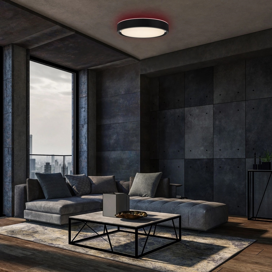 Briloner 3227-015 - Luminária de teto LED RGB regulável com sensor TALENA LED/24W/230V preta + controlo remoto