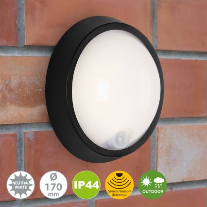 Briloner 3352-015 - Luminária LED Exterior com sensor HELSINKI LED/12W/230V IP44