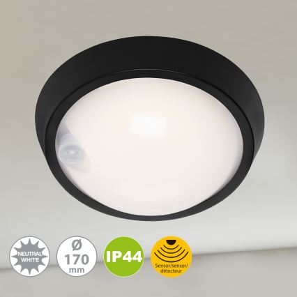 Briloner 3352-015 - Luminária LED Exterior com sensor HELSINKI LED/12W/230V IP44