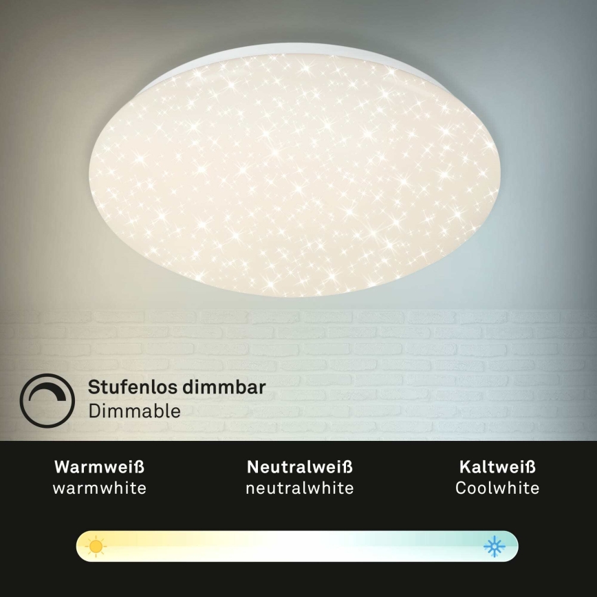 Briloner 3373-016 - Plafon LED dimerizável STARRY LED/15W/230V 3000-6500K Ø 28 cm branco + comando remoto