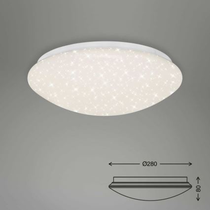 Briloner 3373-016 - Plafon LED dimerizável STARRY LED/15W/230V 3000-6500K Ø 28 cm branco + comando remoto