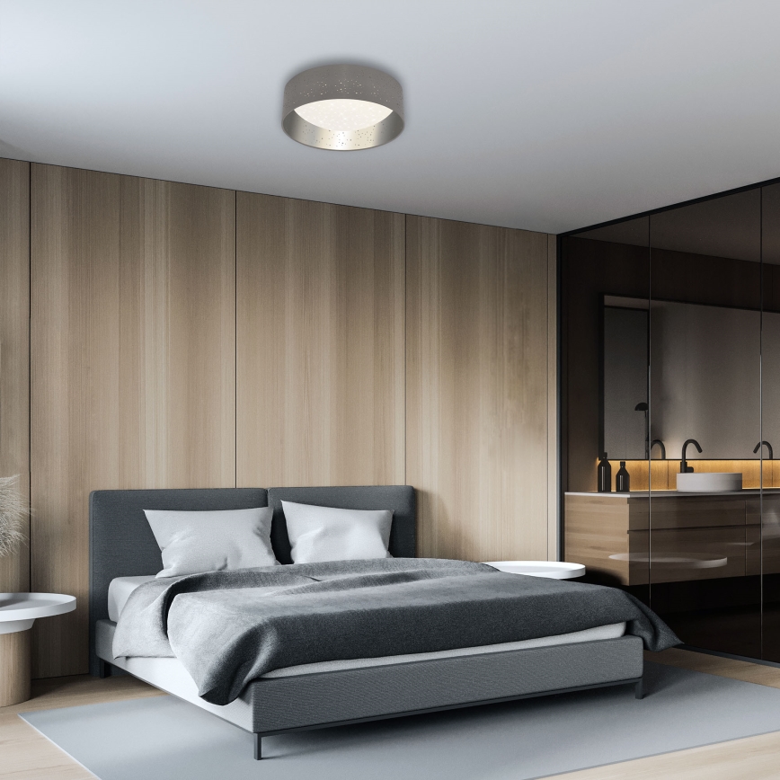 Briloner 3482014 - Plafon LED MAILA STARRY LED/12W/230V cinza/prata