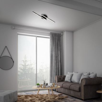 Briloner 3517-025 - Candelabro integrado LED REY 2xLED/6W/230V preto