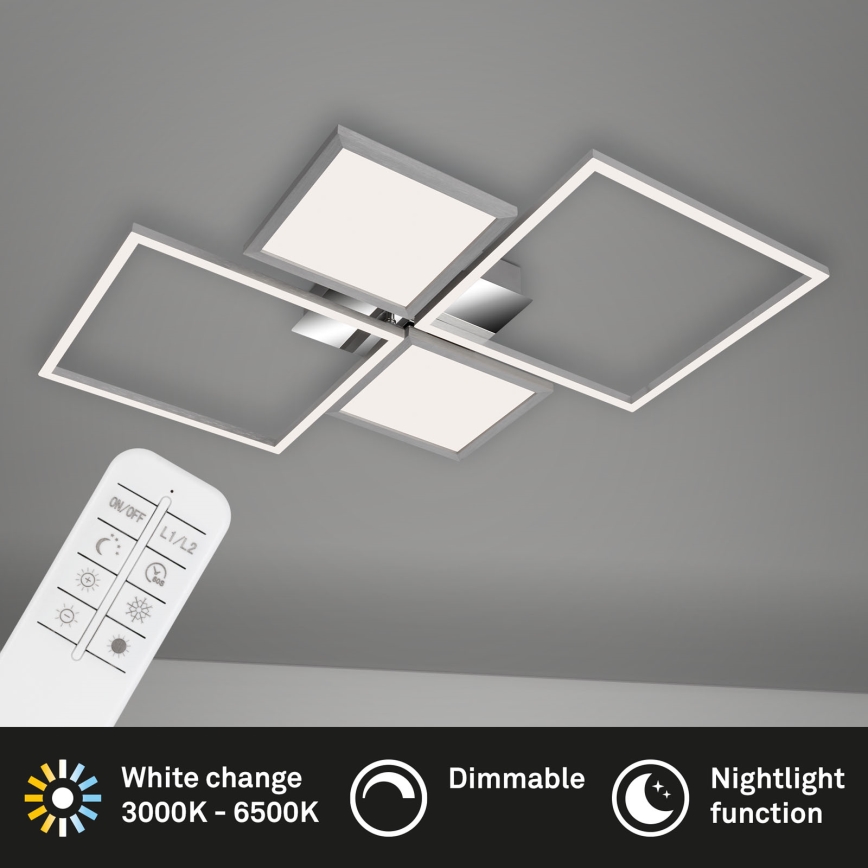 Briloner 3530-018 - Candelabro integrado LED com regulação FRAME LED/40W/230V 3000-6500K + controlo remoto