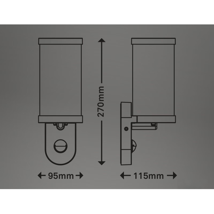 Briloner 3628-016 - Luminária de parede exterior com sensor KAIRO 1xE27/12W/230V IP44 branco