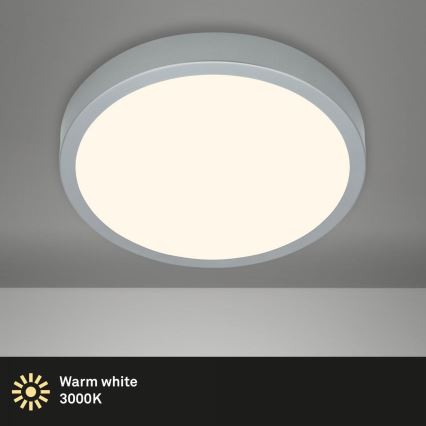 Briloner 3703-014 - Iluminação de teto LED RUNA LED/24W/230V 3000K diâmetro 38 cm prateado